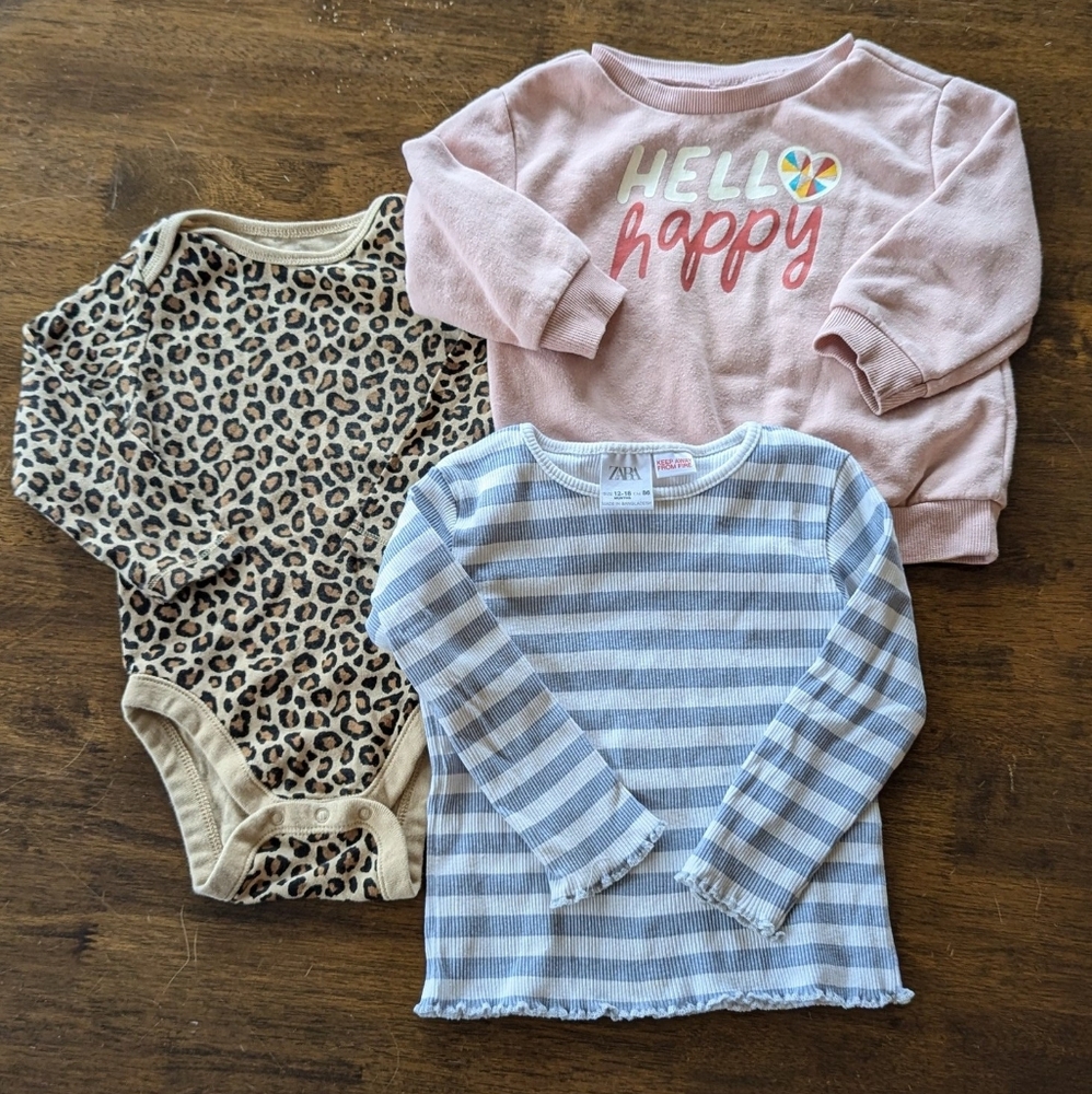 12-18M Long Sleeve Girls Bundle - Old Navy, Zara